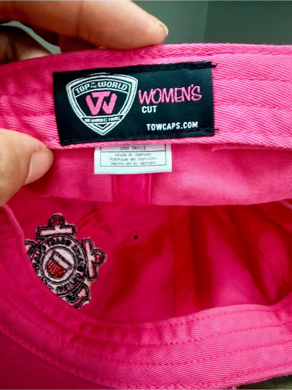 Top of the World US Coast Guard Pink Sparkle Embroidered Adjustable Hat - Picture 4 of 7